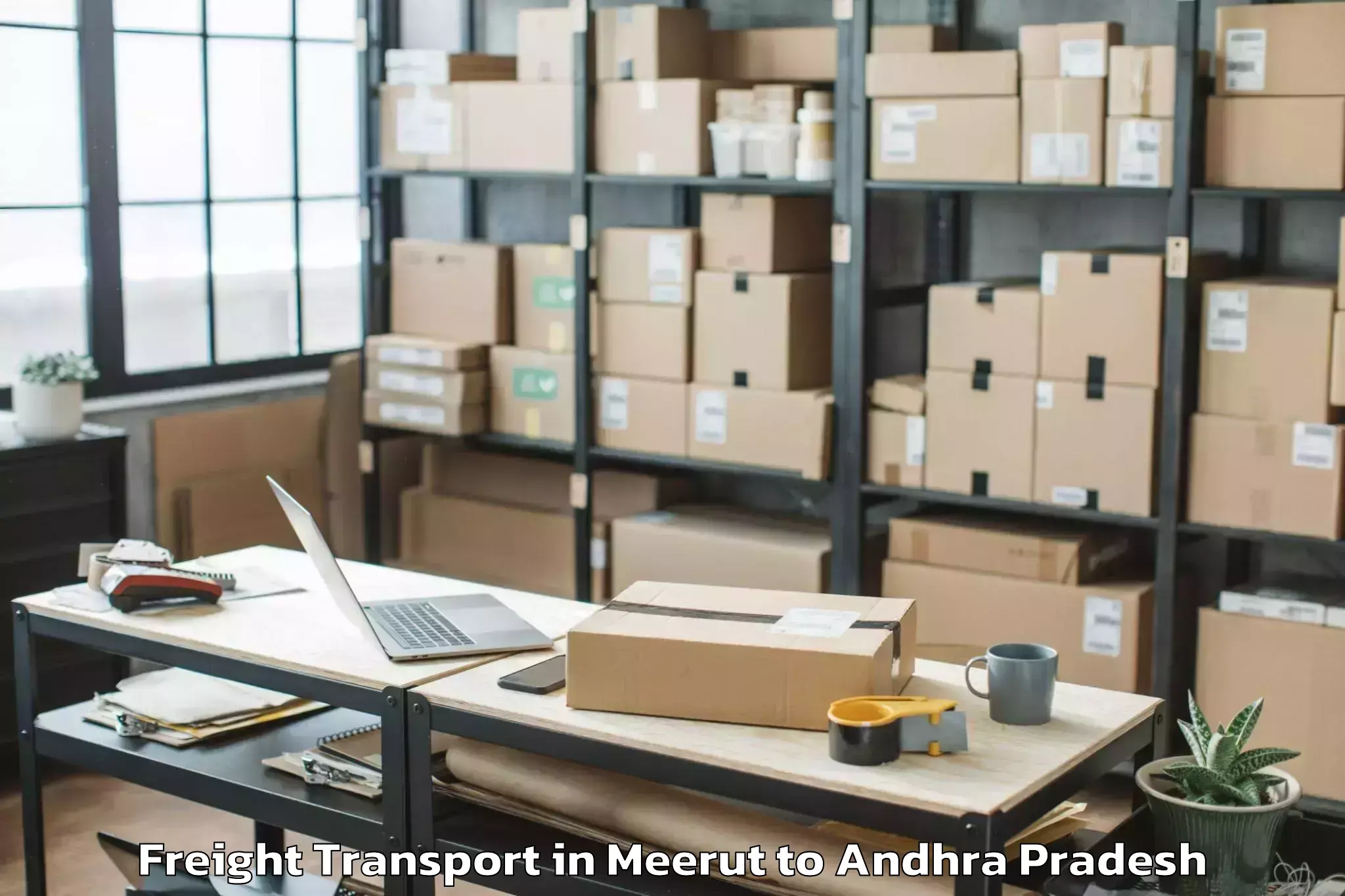 Book Meerut to Gangaraju Madugula Freight Transport